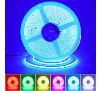 JOYLIT 10M RGB COB Ruban LED, 24V Bande LED COB RGB 840LEDs/M 14W/M Haute Luminosité Sans Points Multicolore Changement Bandeau Lumineuse pour Chambre, Fête Décoration (Bande LED Uniquement)