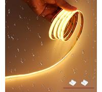 JOYLIT 6M Ruban LED COB 24V 2700K Blanc Chaud IP65 Étanche 320LEDs/M, CRI 93+ Sans Point 8MM Autocollante Découpable Bande LED pour Chambre, Armoires, Camion (Sans Alimentation)