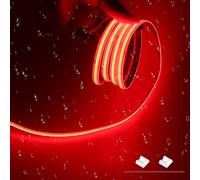 JOYLIT 6M Ruban LED COB 24V Rouge IP65 Étanche 320LEDs/M, CRI 93+ Sans Point 8MM Autocollante Découpable Bande LED pour Camion, Bateau, Patio, Fête (Sans Alimentation)