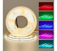 JOYLIT Bande LED COB RGBW 24V 5M, RGB+Blanc Naturel 4000K 784LEDs/M 19W/M CRI 90+ IP20 Multicolore Ruban LED, 12MM Largeur 5 PIN RGBWW Strip LED Pour Fête, Festival (Bande Lumineuse Uniquement)