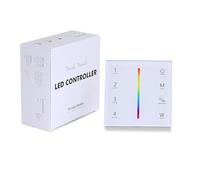 JOYLIT Contrôleur LED Mural pour RGBW SMD COB Bande LED, DC 12-24V 4CH x 3A/CH 2.4GHz RF sans fil Contrôleur de Changement de Couleur et de Gradation RGBW (86 * 86 * 33MM)