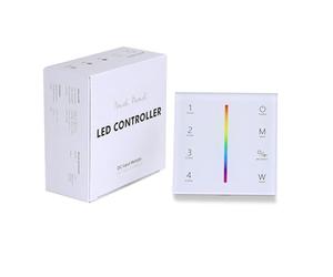 JOYLIT Contrôleur LED Mural pour RGBW SMD COB Bande LED, DC 12-24V 4CH x 3A/CH 2.4GHz RF sans fil Contrôleur de Changement de Couleur et de Gradation RGBW (86 * 86 * 33MM)