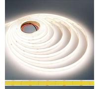 JOYLIT PRO+ 24V Bande LED COB Double Rangée 5M 4000K 3020 LM/M Interieur | CRI 95+, 960 LED/M Sans Point, Dimmable Blanc Naturel, Autocollant, Coupable, pour Salle de Bain et Bureau (Bande Uniquement)