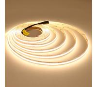 JOYLIT Ruban LED COB 24V 5M 3000K Blanc Chaud 2200LM/M Très Lumineux, UL CE PRO 288LEDs/M CRI 92+ 19W/M 10MM Autocollante Blanc Bande LED Pour Entreprises et Particuliers (Alimentation Non Incluse)