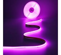 JOYLIT Ruban LED COB RGBW 24V 10M, Bande LED RGB + 3000K Blanc Chaud Changement de Couleur 12MM Largeur, 784LEDs/M Sans Points 19W/M Autocollante Bandeau Lumiere pour Interieur Maison (Ruban Seul)