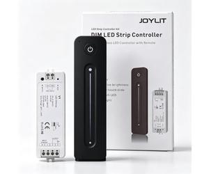 JOYLIT Variateur de Lumière LED avec Télécommande RF, DC 5V-36V 8A Gradateur Contrôleur avec Fixation Murale Magnétique à Distance Télécommande Pour Couleur Unique Bande LED Lumineuse Dimmable