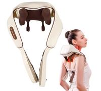 JoyLoop Masseur 3D pour les tissus profonds du cou et des épaules avec chaleur, masseur Shiatsu électrique sans fil, 6 nœuds de massage, 2 modes portables, portable pour le bureau et la maison