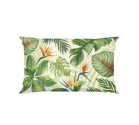 Joymaison Housse Coussin 30x50 Lot de 1 Feuilles Palmier Monstera Tropical | Housse d'oreiller Vert Jardin Botanique Oiseau de Paradis Été Boho Decoration Canape Salon Extérieur
