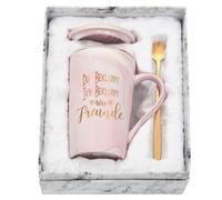 Joymaking Cadeau pour petit ami, petite amie, tasse à café en céramique, idée cadeau amusante pour meilleur ami, petite amie, collègue, tasse avec inscription en allemand « Du Ich Bekloppt Wir