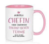 Joymaking Chefin Tasse avec inscription « Je bins fierté patronne d'une équipe, cadeau drôle pour patron pour un anniversaire, Noël, au revoir pour des collègues idées cadeaux pour patron