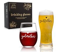 Joymaking Ensemble de verres à vin et à bière - Cadeau pour parrains et marraines pour occasions spéciales