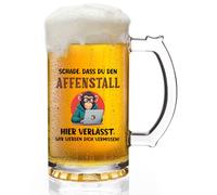 Joymaking Verre à bière cadeaux d'adieu - Dommage que vous quittiez l'étable des singes ici - Tasse à bière cadeau d'adieu pour collègue, changement d'emploi, cadeau d'adieu, cadeau de remerciement