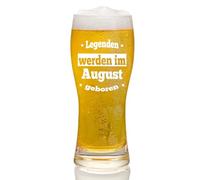 Joymaking Verre à bière cadeaux pour hommes - Cadeau d'anniversaire en août pour papa, petit ami, collègue, fils, grand-père - Cadeau amusant significatif 38 g