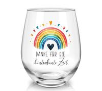 Joymaking Verre à vin - Cadeau d'adieu - Éducatrice - Cadeau d'adieu - Merci pour le temps coloré - 520 ml