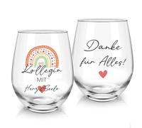 Joymaking Verre à vin cadeau pour collègue, cadeau de remerciement, collègue avec cœur et âme, merci pour tout verre, cadeaux d'adieu pour collègues, collègue, changement d'emploi d'anniversaire 520