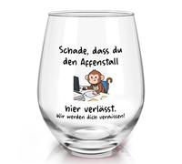 Joymaking Verre à vin cadeaux d'adieu - Dommage que vous quittiez l'écurie des singes ici - Cadeau d'adieu pour collègue, changement d'emploi, cadeau d'adieu ou de remerciement 520 ml