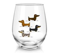 Joymaking Verre à vin en forme de teckel, cadeau teckel, verre découpé en forme de chouette, 520 ml