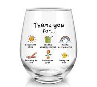 Joymaking Verre à vin pour enseignant, cadeau de remerciement pour professeur, Thank You for Helping Me Grow, 520 ml