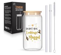 Joymaking Verres avec couvercle et pailles pour café glacé, cocktails, liqueur de fruits, thé glacé, soda, 43 g, verres à long drink, cadeaux Harry pour adultes, verre à boire, article de fan, verre à