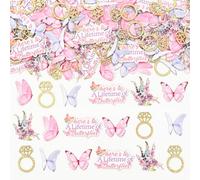 JOYMEMO 200 Pieces Butterfly Bridal Shower Confetti - Here's to A Lifetime of Butterflies Table Scatters, Butterfly Theme Engagement Wedding Birthday Party Decorations