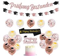 JOYMEMO Décoration de remise de diplôme, fête, examen, guirlande de ballons pour lycéen, rose doré, décoration ABI, obtention du diplôme, décoration décoration de gâteau de graduation