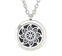 JOYMIAO Aromathérapie Diffuseur D'huile Essentielle Collier Pendentif Bijoux Femmes avec 8 Tapis De Feutre De Couleur