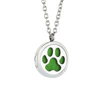 JOYMIAO Aromathérapie Diffuseur Pendentif Collier Huile Essentielle Premium Acier Inoxydable Paw Locket Pendentif