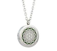 JOYMIAO Creux Fleur Arôme Huile Essentielle Diffuseur Pendentif Pendentif en Acier Inoxydable 316L Magnétique Collier Bijoux avec 8 tampons