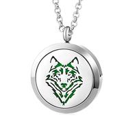 JOYMIAO Fleur creuse aroma huile essentielle diffuseur médaillon pendentif en acier inoxydable 316L collier magnétique bijoux - Cadeau d'anniversaire fille