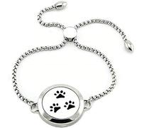 JOYMIAO Huile Essentielle Diffuseur Bracelet en Acier Inoxydable 316L 25MM Vilain Empreintes de Chien Creux réglable Parfum Filles Bijoux Cadeau Bracelets