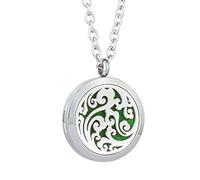 JOYMIAO Nuage Aromathérapie Huile Essentielle Locket Collier 316L Bijoux en acier inoxydable de qualité chirurgicale 24 "Chaîne avec 8 feux en feutrine