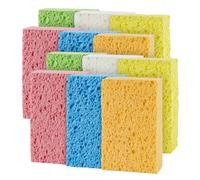 JOYMOOP Éponges compressées en cellulose pour la cuisine, la vaisselle, le nettoyage ménager, les éponges naturelles, lot de 12 éponges colorées