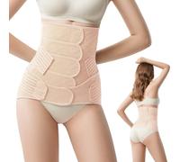 JOYNCLEON Ceinture de Grossesse Post-Partum avec Bande Pelvienne - Ventre Plat et Soutien Abdominal Réglable pour Accouchement Voie Basse et Césarienne (Beige, XXL(70KG-80KG))