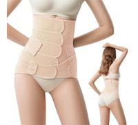 JOYNCLEON Ceinture de Grossesse Post-Partum avec Bande Pelvienne - Ventre Plat et Soutien Abdominal Réglable pour Accouchement Voie Basse et Césarienne (Beige, XL(60-70KG))