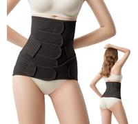 JOYNCLEON Ceinture de Grossesse Post-partum avec Bande Pelvienne - Ventre Plat et Soutien Abdominal Réglable pour Accouchement Voie Basse & Césarienne (Noir, XXL(70KG-80KG))
