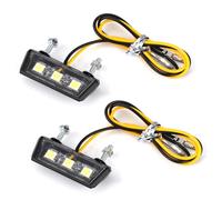 Joynine Eclairage Plaque Moto LED Universel | 12V | Eclairage Plaque Immatriculation | Lumière Arrière de Moto avec 3 LED Super Lumineuses | Étanche | pour Tous Modèles de Motos et Quads