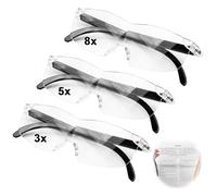 Joynine Lunettes Loupe Grossissantes 3Pcs 300% 500% 800% pour Personnes Âgées et Porteurs de Lunettes Loupe Lecture Anti Lumière Bleue Lunettes Grossissantes pour Couture Lecture Modélisme Réparation