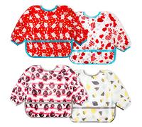 Joyo roy Bavoir Manches Longues Bebe Bavoir Imperméable Bébé Tablier Peinture Enfant Bavoir Plastique Bébé Bavoir Manche Longue Tablier Enfant bavoirs bebe bavoir bebe