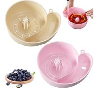 Joyoasis Snail Shape Drainer, 2025 New Snail Shaped Fruit Washer, Automatic Vegetable and Fruit Washer, Berry Washer Spinner Bowls, Portable Drainer Fruits Washing Basin (White+Pink)