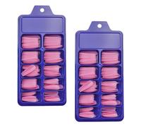 JOYOFREELY 200 Pièces Faux Ongles Ballerine à Couverture Intégrale en Plastique Rose, Look Réaliste et Facile à Utiliser pour Manucure Glamour Lors de Weekend Dating ou Halloween