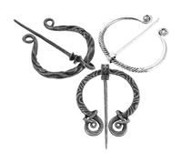 JOYOFREELY 3 Pièces Épingle à Foulard Viking Vintage en Alliage Léger Mécanisme D'épingle Sécurisé, Boucle D'écharpe Médiévale Mode Quotidienne et Fêtes Renaissance