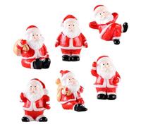 JOYOFREELY 6 Pièces Figurines de Bonhomme de Neige et Père Noël en Résine Rouge, Décorations Miniatures Festives et Artisanales pour Affichages de Noël et Scènes Hivernales Plusieurs Styles
