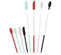 JOYOFREELY 8 Pièces Set de Spatules à Confiture en Acier Inoxydable Manche en Silicone, Ustensiles Cuisine Faciles à Nettoyer pour Restaurant et Hôtel, Design Simple Arrondi Couleur Aléatoire