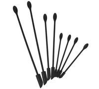 JOYOFREELY 8 Pièces Spatule à Maquillage en Silicone Résistante et Légère, Mini Grattoir Cosmétique Cuisine et Pâtisserie, Couleur Noir, Set Polyvalent Pratique