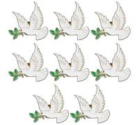 JOYOFREELY 8pcs Épingle à Oiseau de Paix en Alliage de Zinc Blanc, Légère et Facile à Porter, pour Événements et Échanges Internationaux