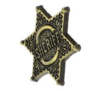 JOYOFREELY Badge Hexagonal en Alliage Doré Style Vintage Résistant Décoloration Épingle pour Cosplay et Décoration Élégante D'étoile Shérif