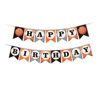 JOYOFREELY Bannière Fanion Basketball 2 Sets en Papier pour Décoration Fête D'anniversaire Garçons et Hommes, Décorations Charmantes et Colorées pour Fête Thème du Basket-ball