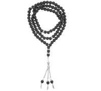JOYOFREELY Bracelet de Chapelet en Verre Noir Vintage, Perles Rondes Confortables pour Prières et Adoration Lors de Pèlerinages Spirituels