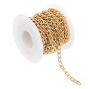 JOYOFREELY Chaîne en Aluminium Doré pour Bijoux, Fine Chaîne O à Maillons, pour Création de Bracelets et Réparation de Bijoux Uniques