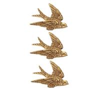 JOYOFREELY Décoration Murale Ornement Créatif 3pcs en Résine Dorée Hirondelle Décoration Artisanale D'intérieur Unique et Élégante pour Salon et Chambre